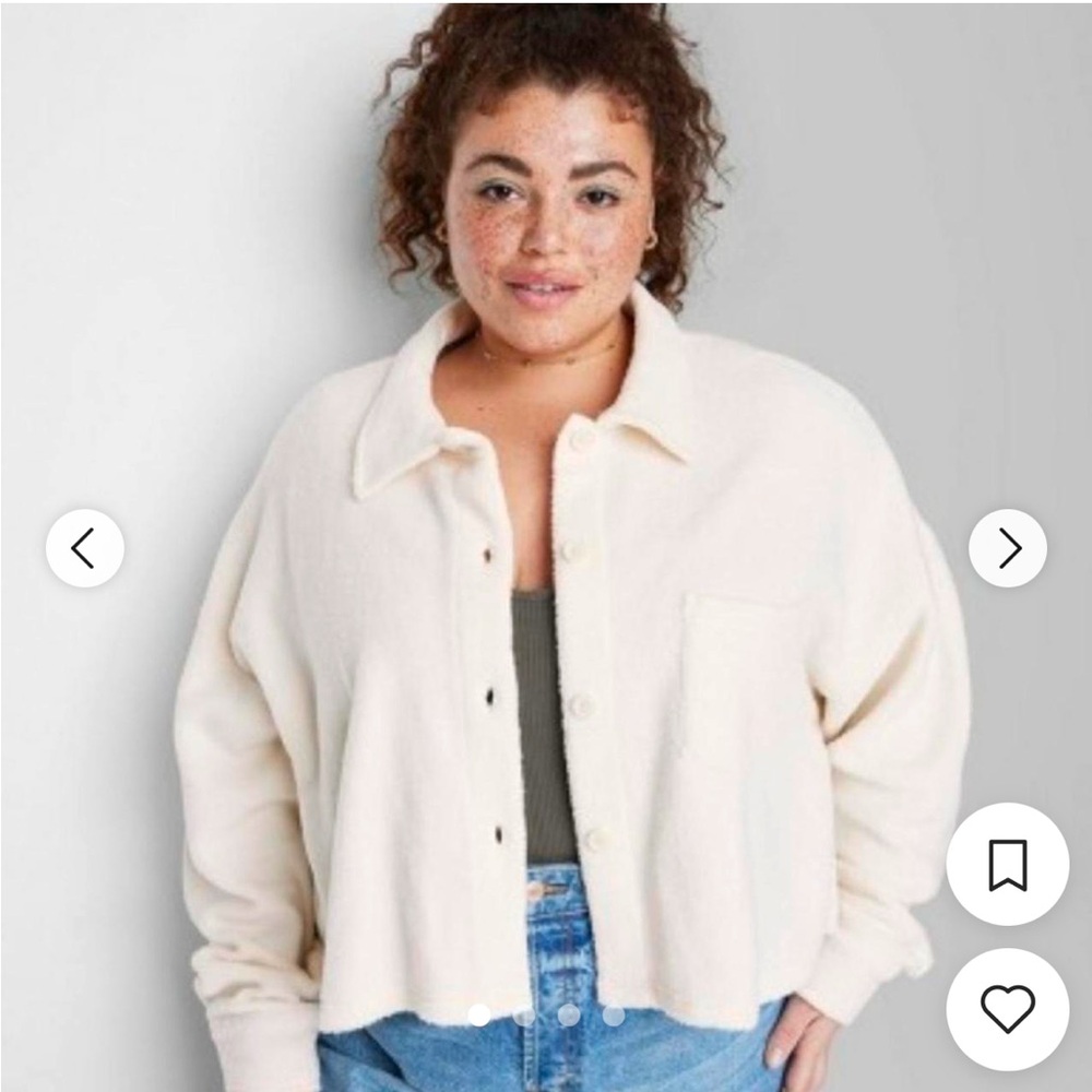 Wild Fable Cream Button-Up Jacket